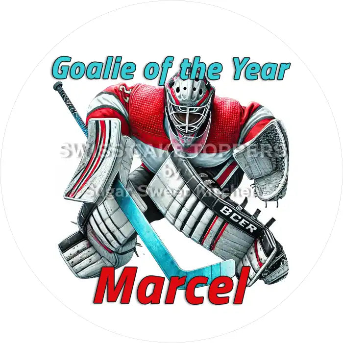 Goalie of the Year -Tortenaufleger7 mit Name od. Text - Fondant- Torten- & Cupcakeaufleger Sugar Sweet Kitchen