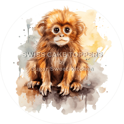 Goldiger Affen-Tortenaufleger5 - personalisierbar