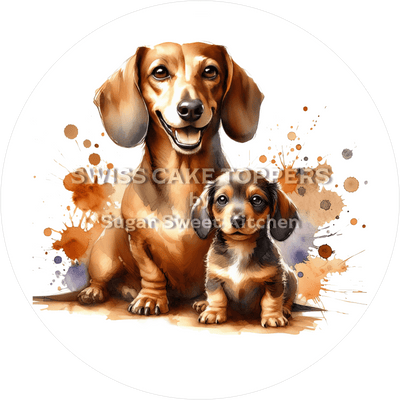 Goldiger Hunde-Tortenaufleger20 - personalisierbar