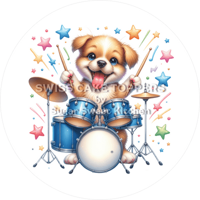 Goldiger Tortenaufleger Musik25 - personalisierbar