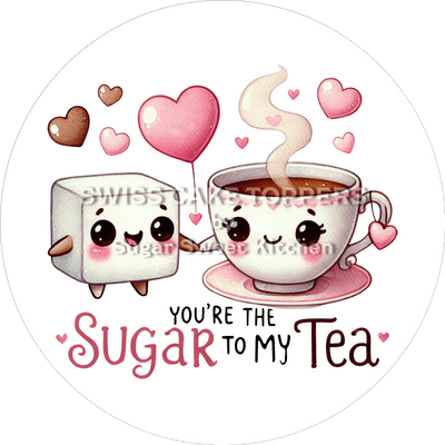 Goldiger Valentins- Tortenaufleger LV10 - personalisierbar