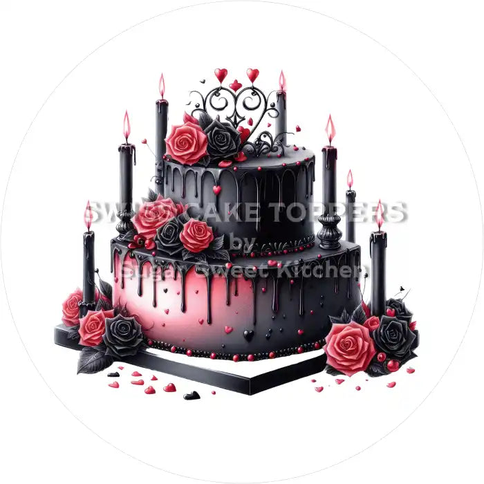 Gothic Torte4 - personalisierbar - Fondant- Torten- & Cupcakeaufleger Sugar Sweet Kitchen