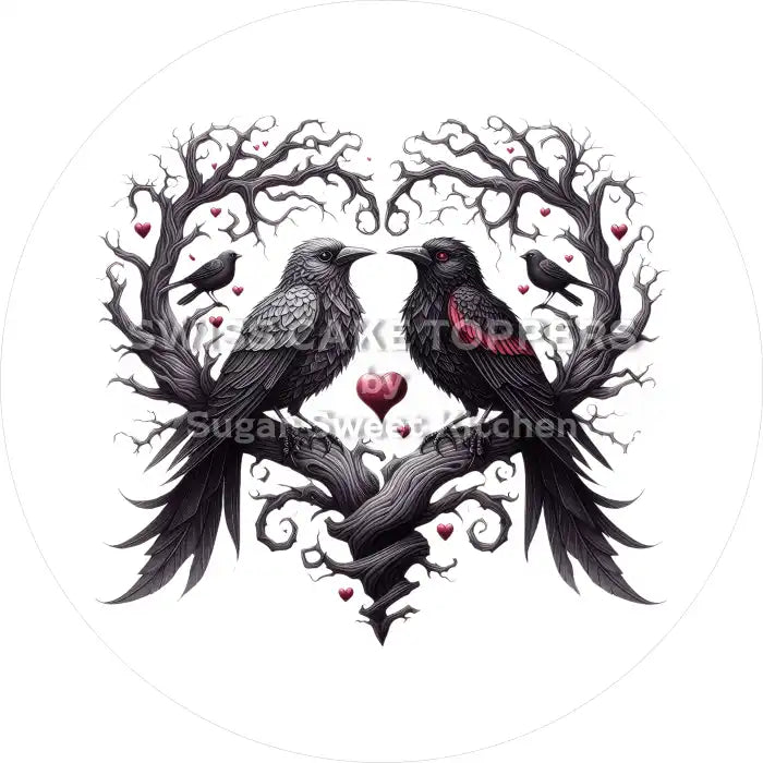 Gothic Vögel6 - personalisierbar - Fondant- Torten- & Cupcakeaufleger Sugar Sweet Kitchen