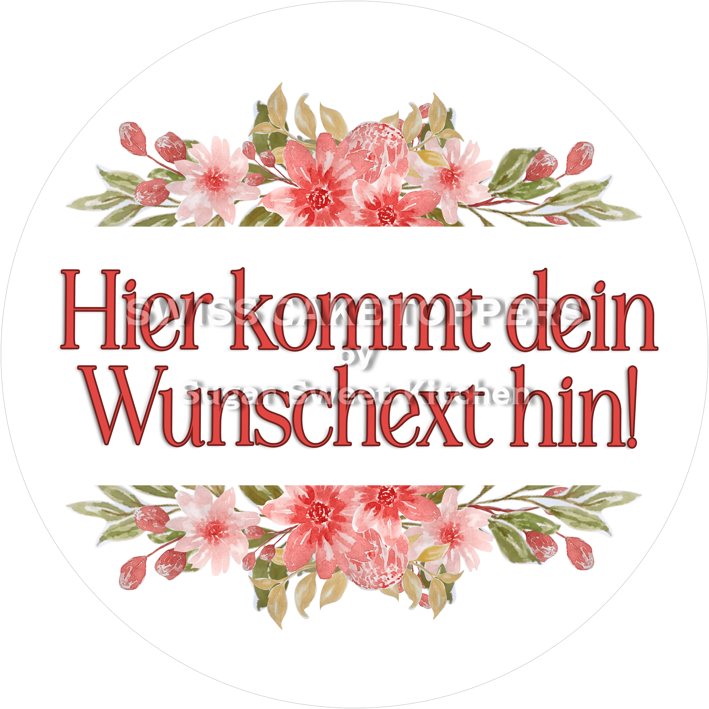 Gratulations-Tortenaufleger mit deinem Text oder Namen2 - Fondant- Torten- & Cupcakeaufleger Sugar Sweet Kitchen