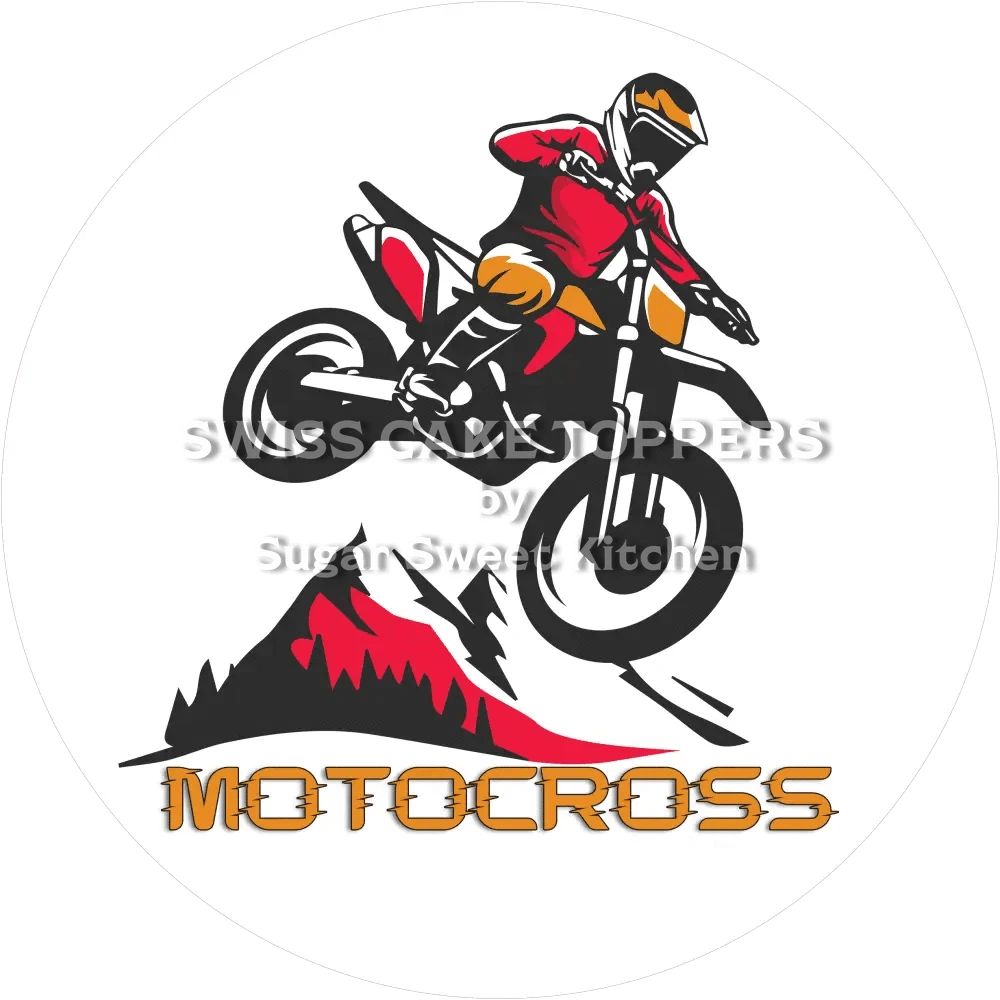 Grossartiger MotoCross-Tortenaufleger7 - personalisierbar - Fondant- Torten- & Cupcakeaufleger Sugar Sweet Kitchen