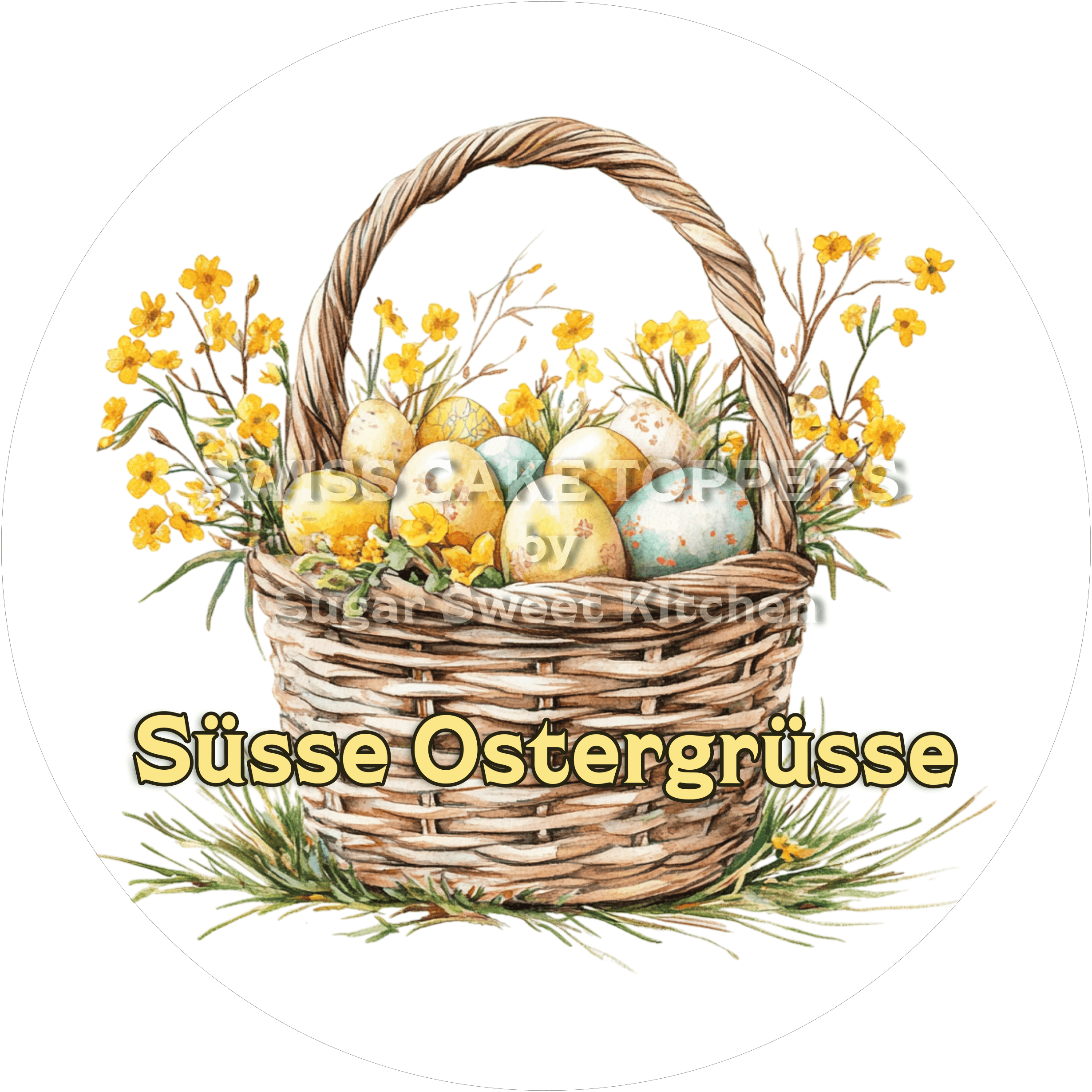 Grossartiger Oster-Tortenaufleger10 - personalisierbar - Fondant- Torten- & Cupcakeaufleger Sugar Sweet Kitchen