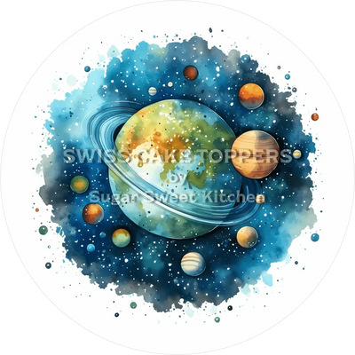 Grossartiger Planeten-Tortenaufleger8 - personalisierbar