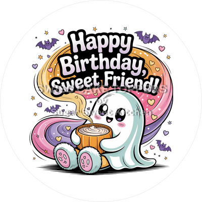 Grusliger Geburtstags-Tortenaufleger Ghost4 - personalisierbar