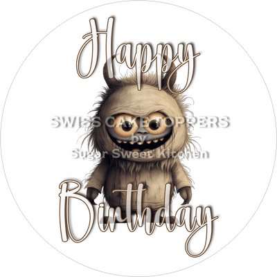 Grusliger Geburtstags-Tortenaufleger Monster11 - personalisierbar