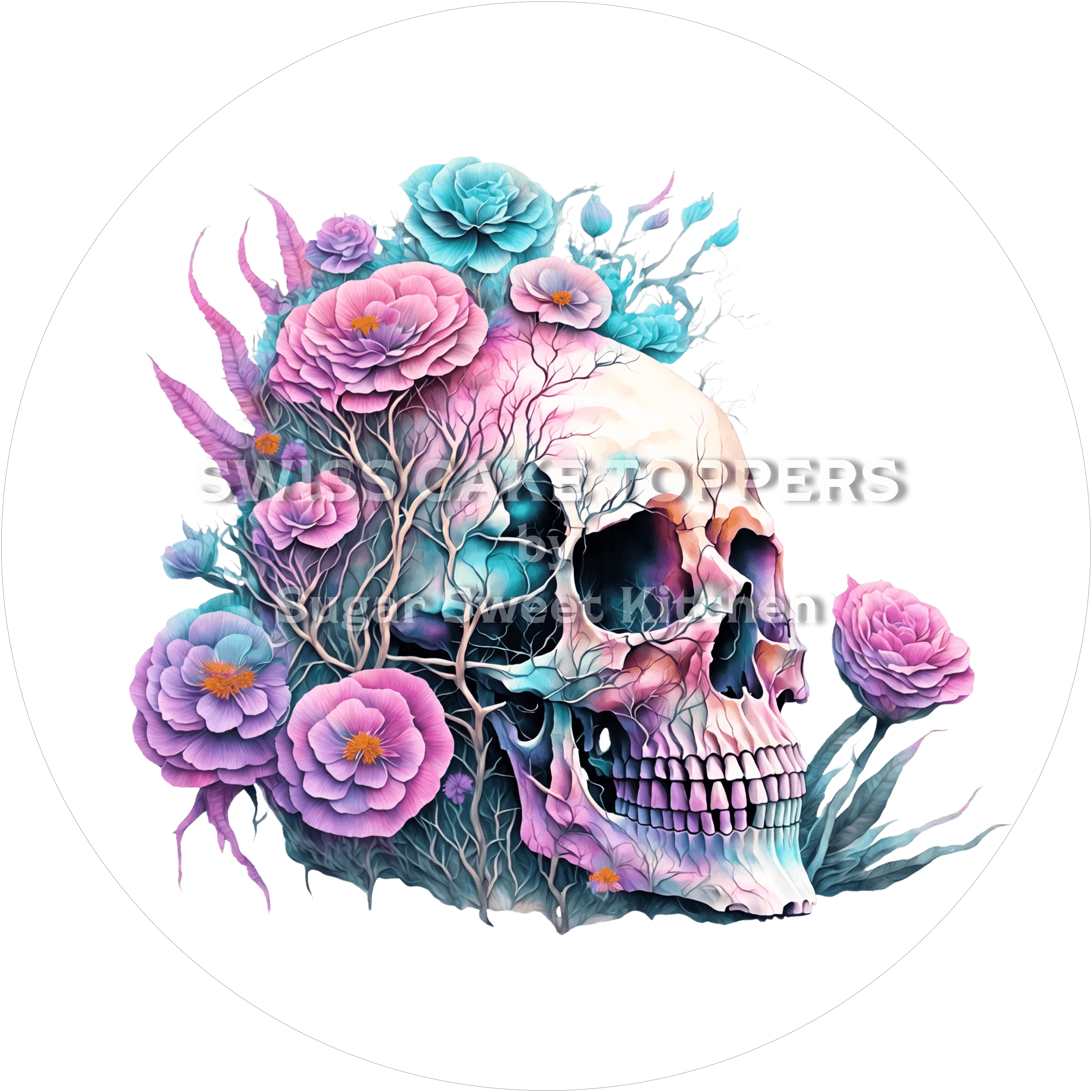 Grusliger Halloween-Tortenaufleger - personalisierbar - Fondant- Torten- & Cupcakeaufleger Sugar Sweet Kitchen