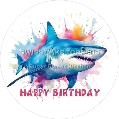 Tortenaufleger Geburtstag Hai 04 – essbar & personalisierbar