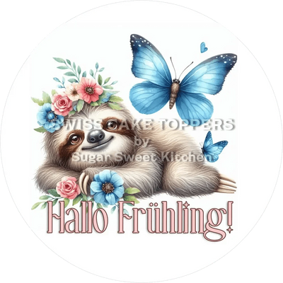 Hallo Frühling-Tortenaufleger3 - personalisierbar