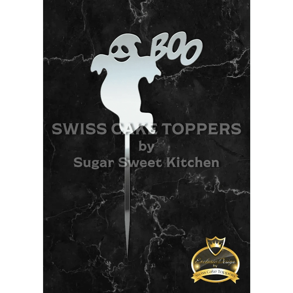 Halloween Cake Topper ’Geistertanz’ - Acryl Silber - Sugar Sweet Kitchen