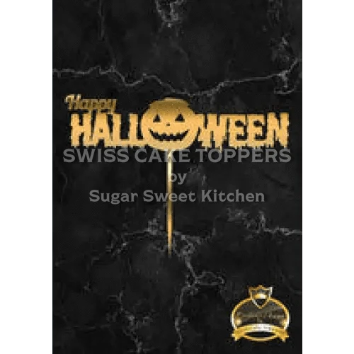 Halloween Cake Topper ’Kürbisschauder’ - Acryl Gold - Sugar Sweet Kitchen