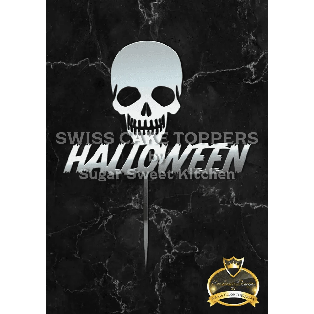 Halloween Cake Topper ’Totenschau’ - Acryl Silber - Sugar Sweet Kitchen