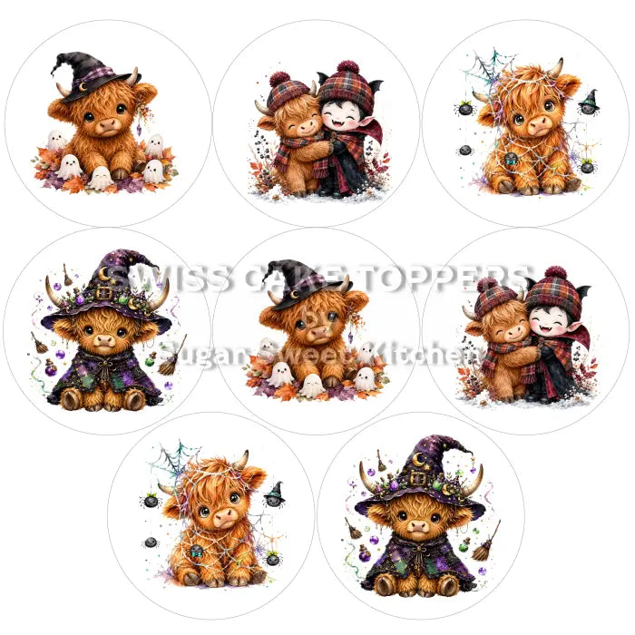 Halloween-Cupcakes- & Dessertaufleger 03 / 8Stk. - Fondant- Torten- Cupcakeaufleger Sugar Sweet Kitchen