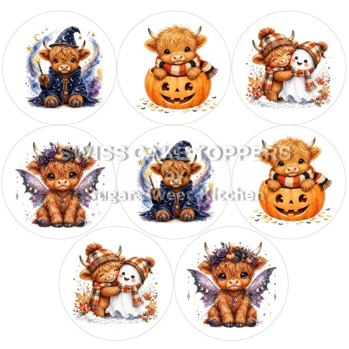 Halloween-Cupcakes- & Dessertaufleger 04 / 8Stk. - Fondant- Torten- Cupcakeaufleger Sugar Sweet Kitchen