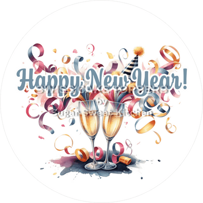 Happy New Year-Tortenaufleger1 - personalisierbar