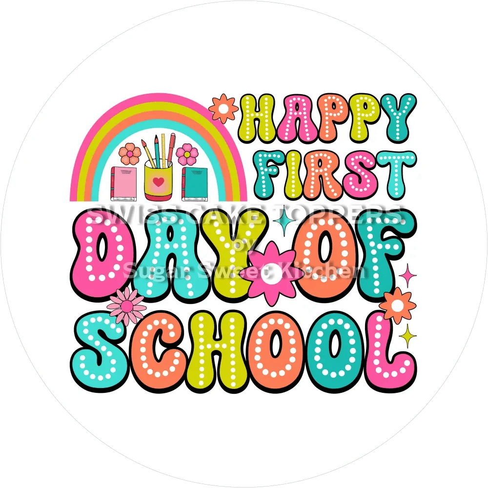 Happy Schulanfang-Tortenaufleger10 - personalisierbar - Fondant- Torten- & Cupcakeaufleger Sugar Sweet Kitchen