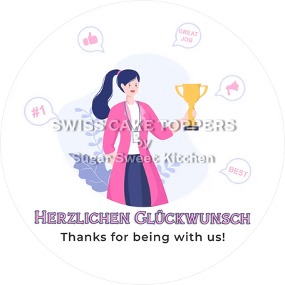 Herzlichen Glückwunsch-Tortenaufleger für Mitarbeiter