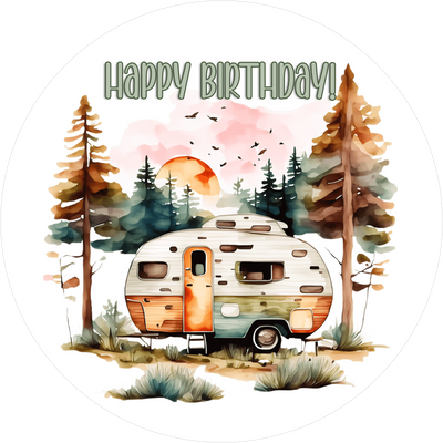 Hobby Geburtstags-Tortenaufleger Camping1 - personalisierbar