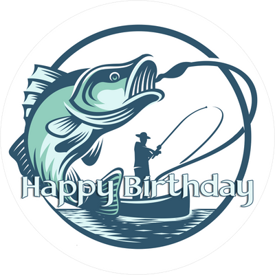 Hobby Geburtstags-Tortenaufleger Fischen1 - personalisierbar