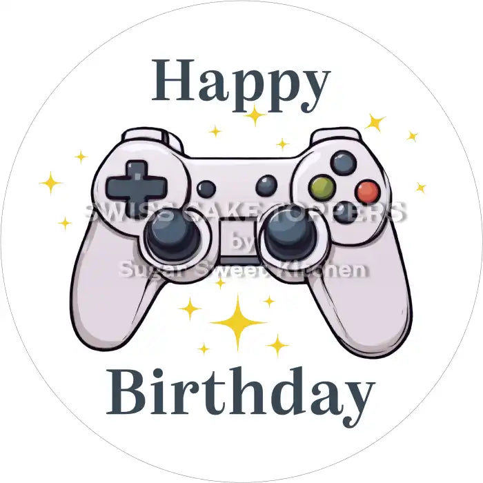 Tortenaufleger Geburtstag Gamer 01 - essbar & personalisierbar - Fondant- Torten- Cupcakeaufleger Sugar Sweet Kitchen