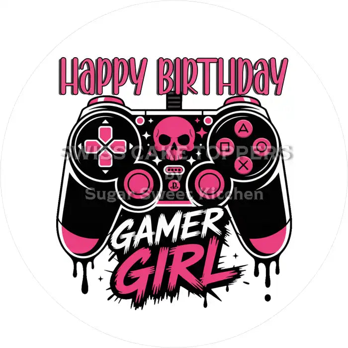 Tortenaufleger Geburtstag Gamer 02- essbar & personalisierbar - Fondant- Torten- Cupcakeaufleger Sugar Sweet Kitchen