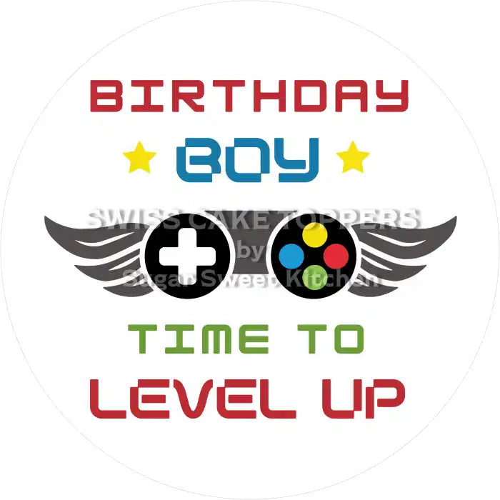 Tortenaufleger Geburtstag Gamer 04 - essbar & personalisierbar - Fondant- Torten- Cupcakeaufleger Sugar Sweet Kitchen
