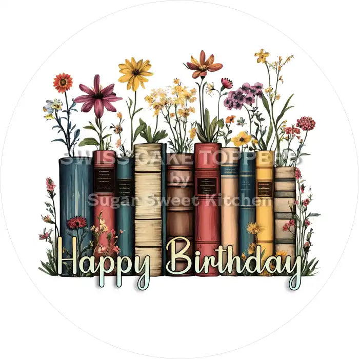 Tortenaufleger Geburtstag Lesen 03 - essbar & personalisierbar - Fondant- Torten- Cupcakeaufleger Sugar Sweet Kitchen