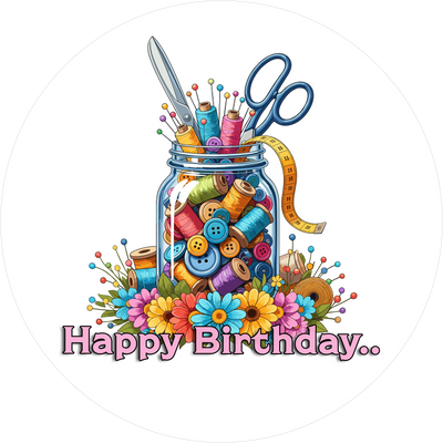 Hobby Geburtstags-Tortenaufleger Nähen1 - personalisierbar