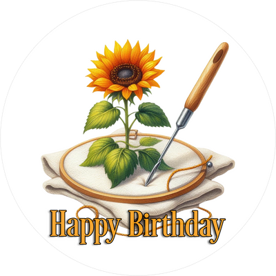 Hobby Geburtstags-Tortenaufleger Sticken1 - personalisierbar