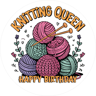 Hobby Geburtstags-Tortenaufleger Stricken1- personalisierbar