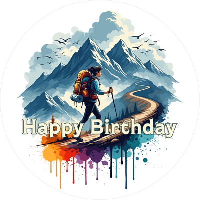 Hobby Geburtstags-Tortenaufleger Wandern1 - personalisierbar