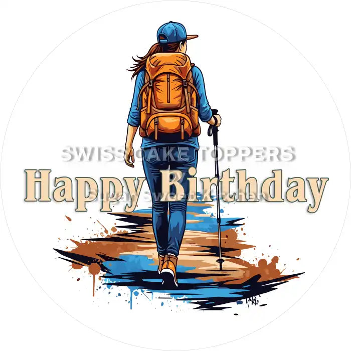 Tortenaufleger Geburtstag Wandern 06 - essbar & personalisierbar - Fondant- Torten- Cupcakeaufleger Sugar Sweet Kitchen