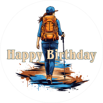 Hobby Geburtstags-Tortenaufleger Wandern6 - personalisierbar