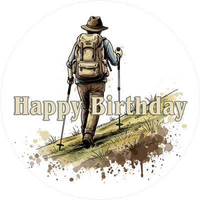 Hobby Geburtstags-Tortenaufleger Wandern7 - personalisierbar