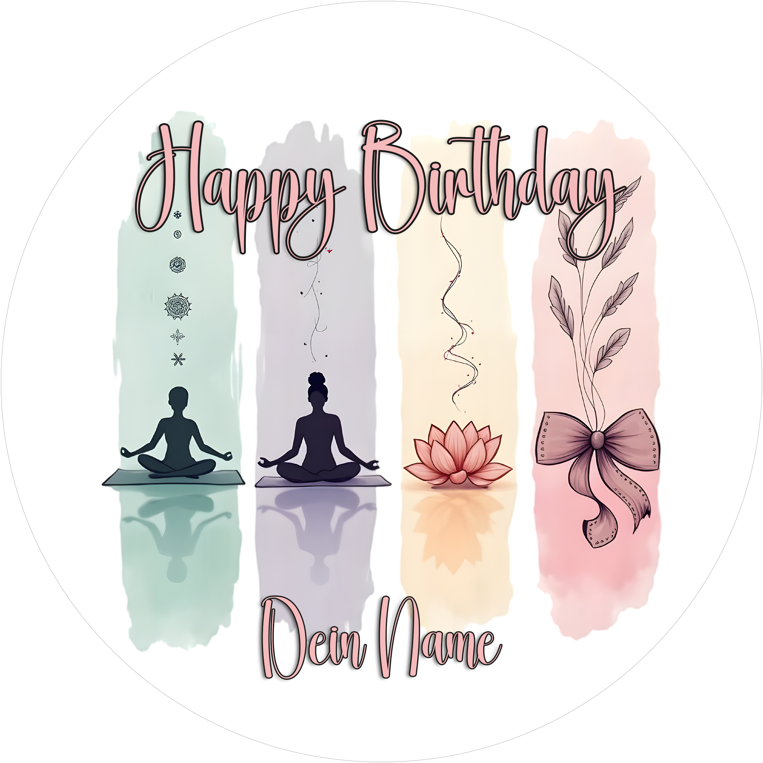 Hobby Tortenaufleger Yoga6 - personalisiert - Fondant- Torten- & Cupcakeaufleger Sugar Sweet Kitchen