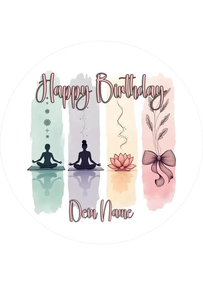 Hobby Tortenaufleger Yoga6 - personalisiert - Fondant- Torten- & Cupcakeaufleger Sugar Sweet Kitchen
