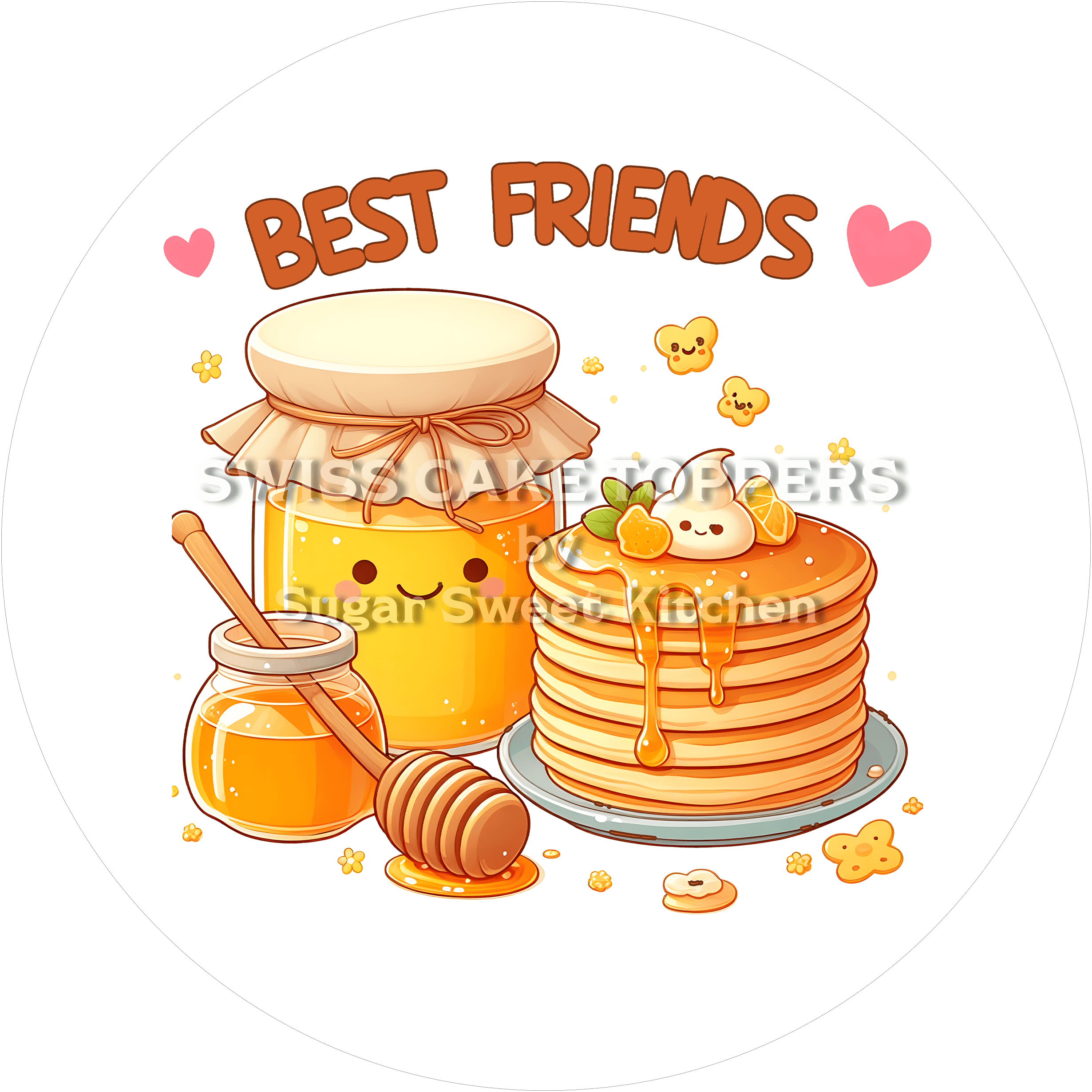 Honigsüsser best Friends-Tortenaufleger - Freunde12 - personalisierbar - Fondant- Torten- & Cupcakeaufleger Sugar Sweet
