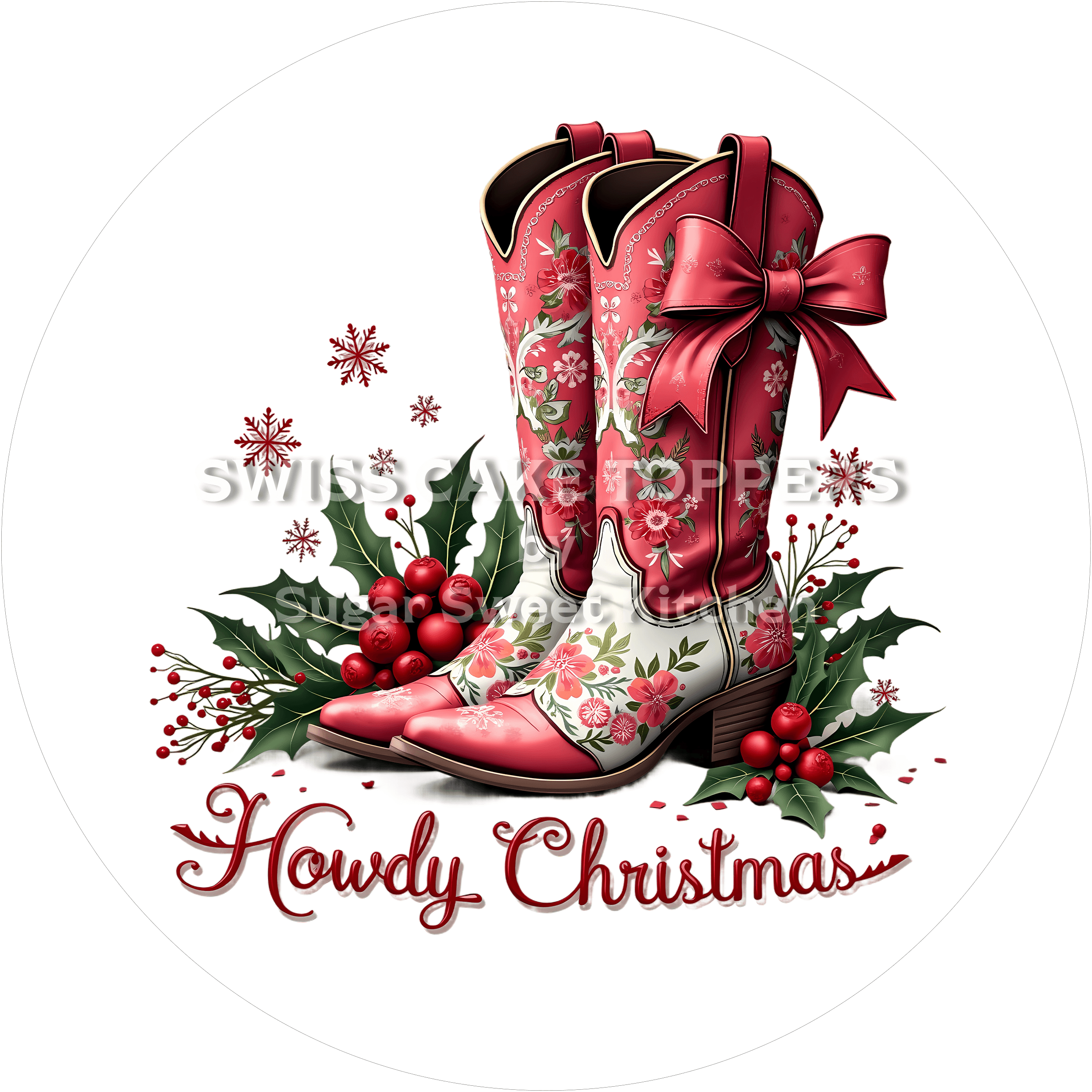 Howdy Weihnachts-Tortenaufleger11 - personalisierbar - Fondant- Torten- & Cupcakeaufleger Sugar Sweet Kitchen