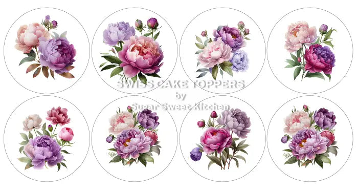 Hübsche Blumen-Cupcakes- & Dessertaufleger1 - Fondant- Torten- Cupcakeaufleger Sugar Sweet Kitchen