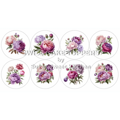 Hübsche Blumen-Cupcakes- & Dessertaufleger1 - personalisierbar