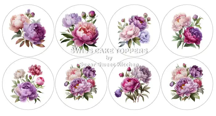 Hübsche Blumen-Cupcakes- & Dessertaufleger1 - Fondant- Torten- Cupcakeaufleger Sugar Sweet Kitchen