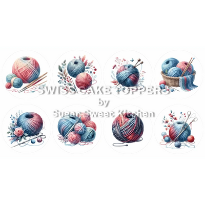 Hübsche Stricken-Cupcakes- & Dessertaufleger1 - personalisierbar