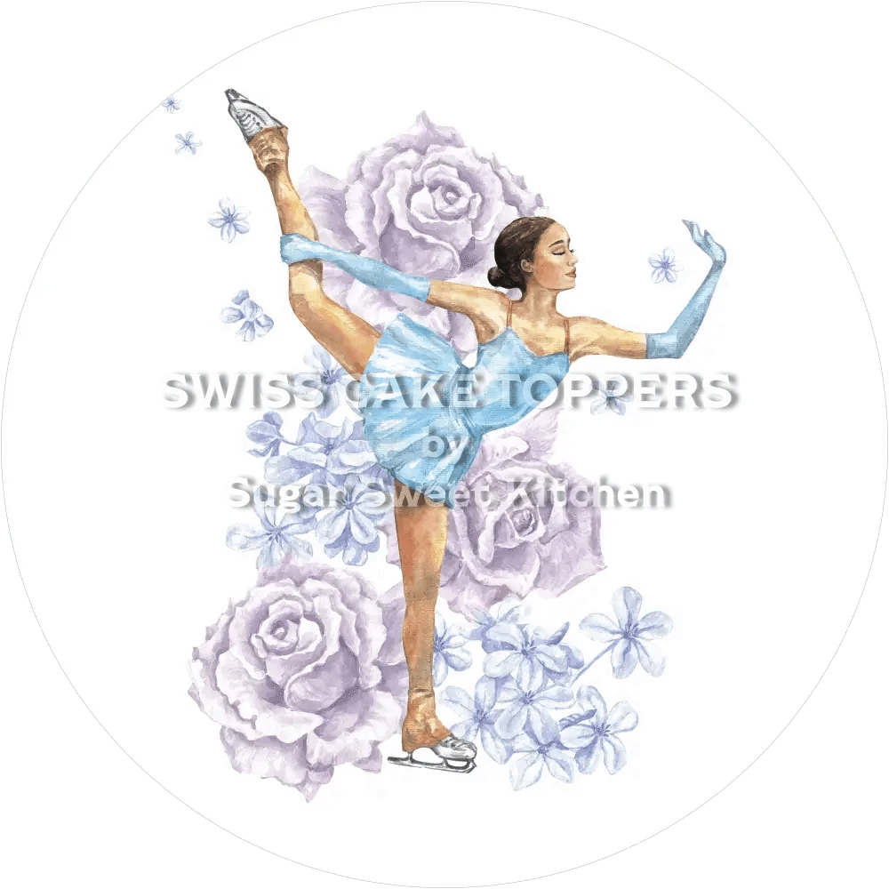 Hübscher Eiskunstlauf-Tortenaufleger6 - personalisierbar - Fondant- Torten- & Cupcakeaufleger Sugar Sweet Kitchen