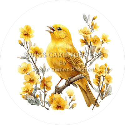 Hübscher Kanarienvogel-Tortenaufleger5 - personalisierbar