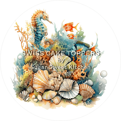 Hübscher Korallen-Tortenaufleger2 - personalisierbar