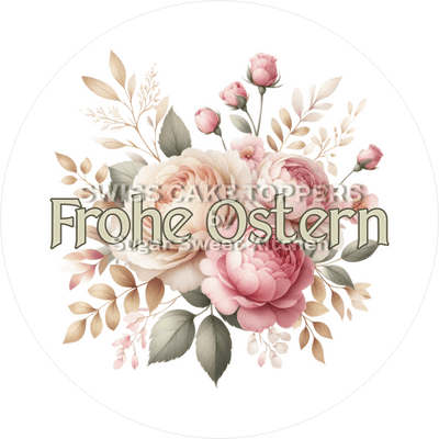 Hübscher Oster-Tortenaufleger - Flower16 - personalisierbar