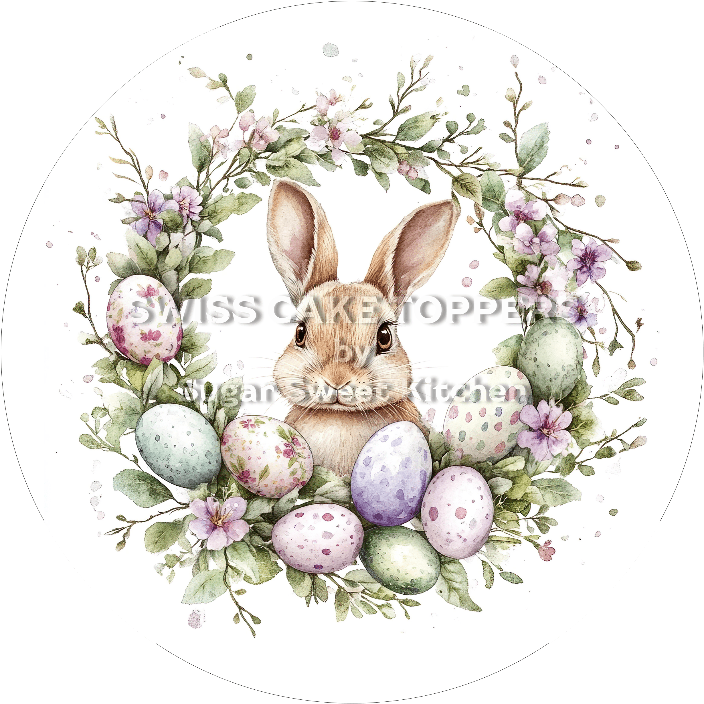 Hübscher Oster-Tortenaufleger - personalisierbar - Fondant- Torten- & Cupcakeaufleger Sugar Sweet Kitchen